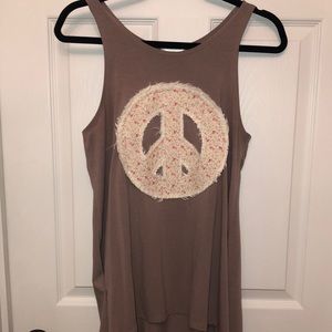 Lost Petal Linens. Medium peace sign tank